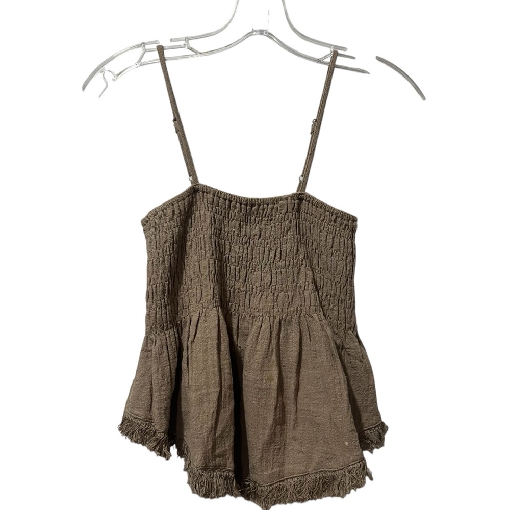 NEW MIOU MUSE tank top Spaghetti Strap Beige Size Small Rouged